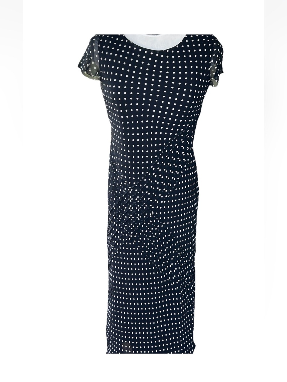 Talbots 100% silk midi polka dot dress